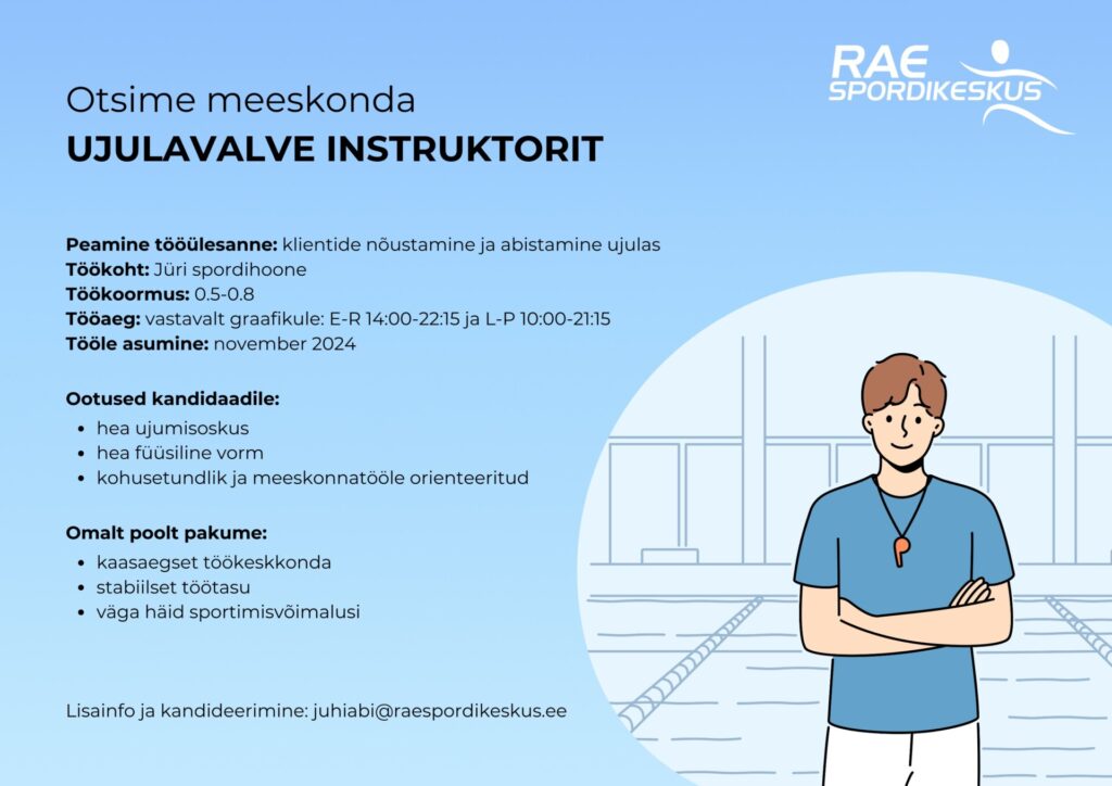 ujulavalve instruktor toopakkumine rae spordikeskus 1 Rae spordikeskus